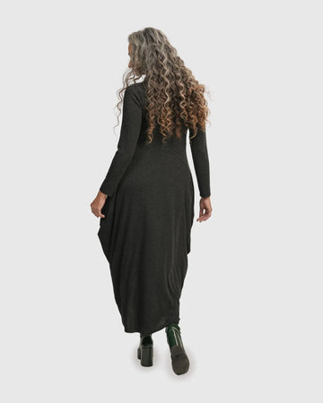 alembika-urban-diamond-dress-charcoal-damen-langarmkleid image 4