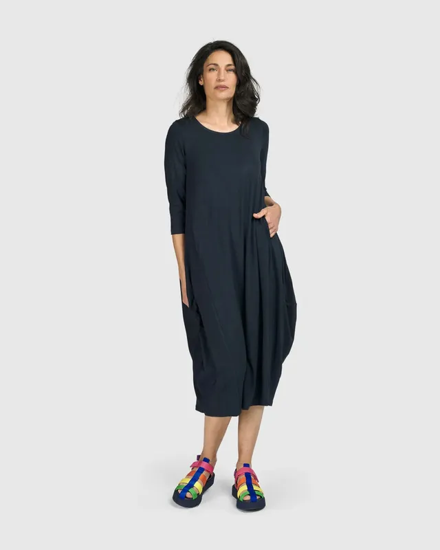 alembika-essential-relaxed-midi-kleid-ocean-damen-jersey-kleid image 1