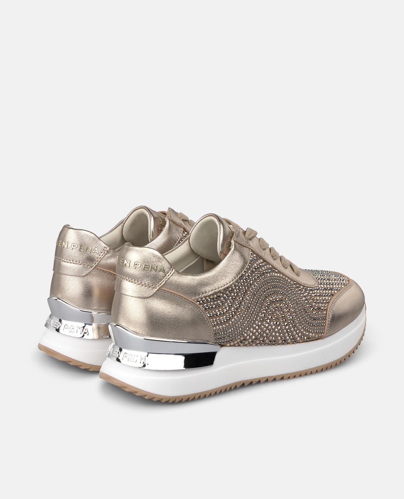 alma-en-pena-metallic-sneakers-bronze-strass-4-cm image 3