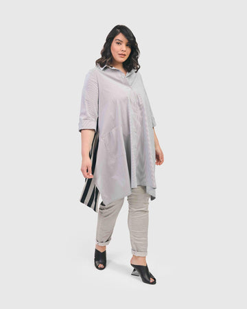 alembika-bars-button-down-tunika-shirt-stripe image 2