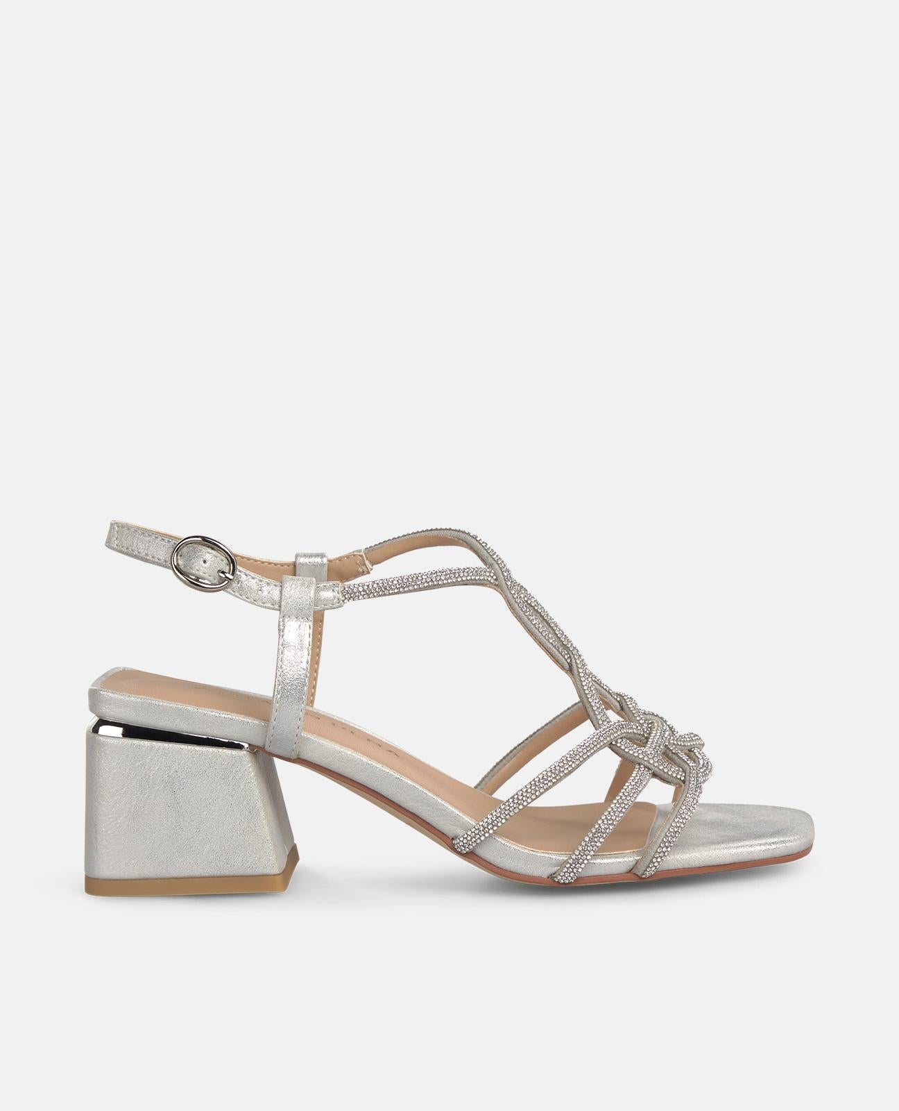 alma-en-pena-mid-heeled-sandals-damen-sandalette-mit-flechtriemen-silber image 1