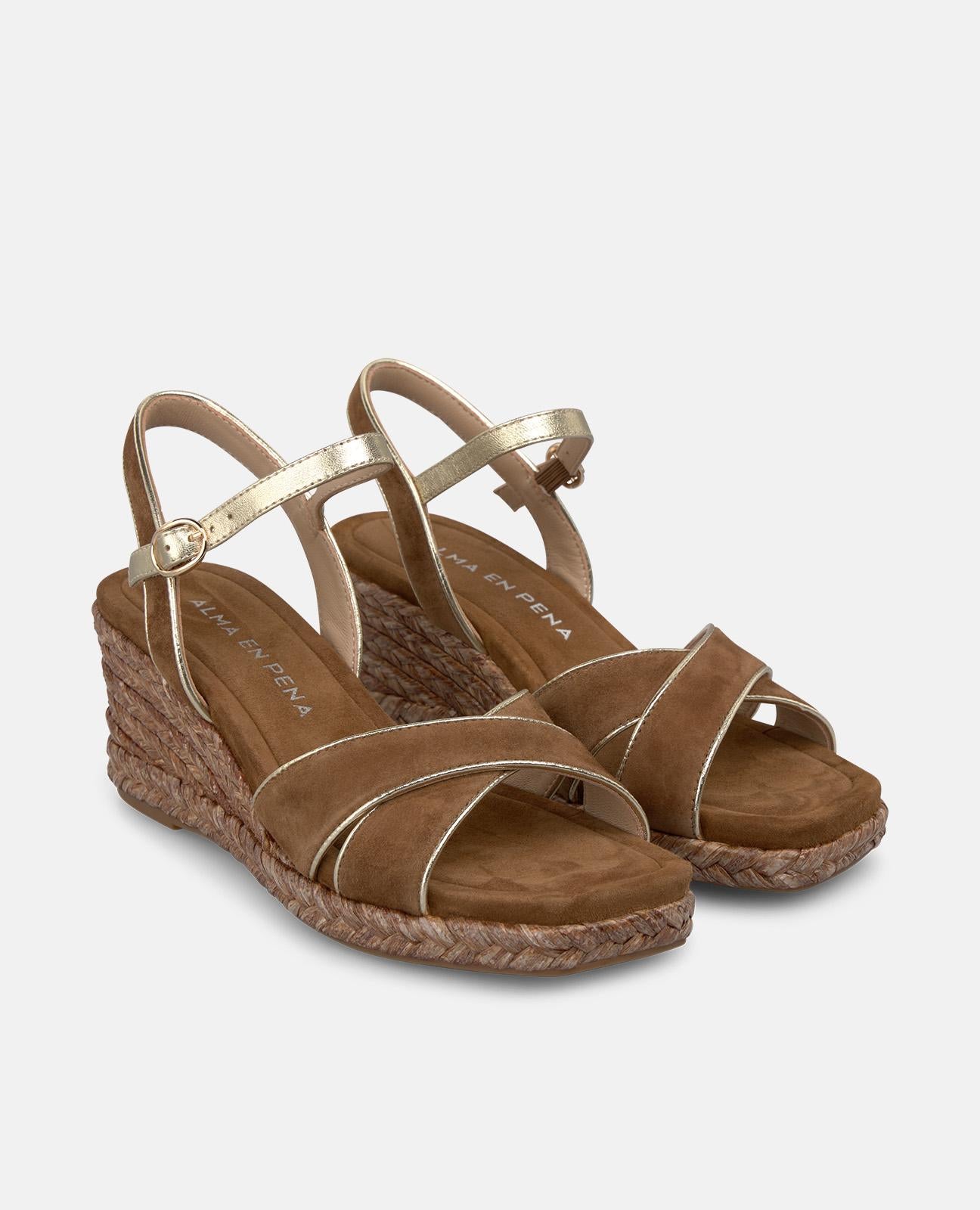 alma-en-pena-combi-double-strap-wedge-sandals-keilsandalen-in-caramelo-mit-7-cm- image 2