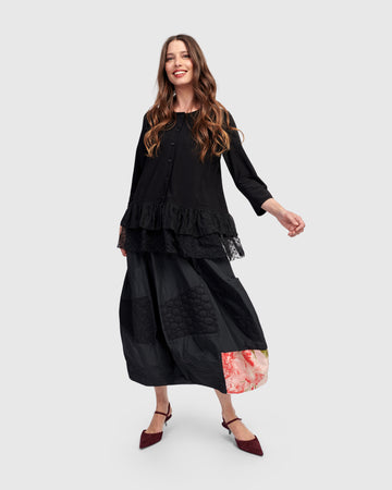 alembika-ruffle-cardigan-damen-strickjacke-schwarz image 4