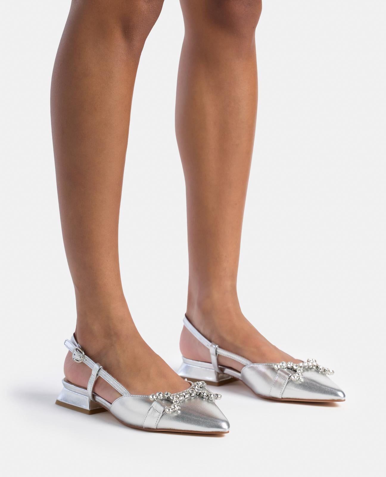alma-en-pena-flat-stirrup-ballerinas-mit-strass-silber image 4