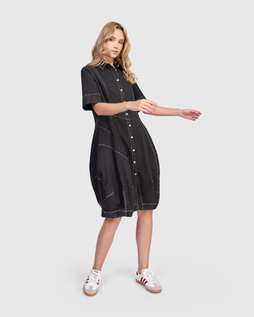 alembika-barb-denim-shirtdress-cocoon-hemdkleid-schwarz image 7
