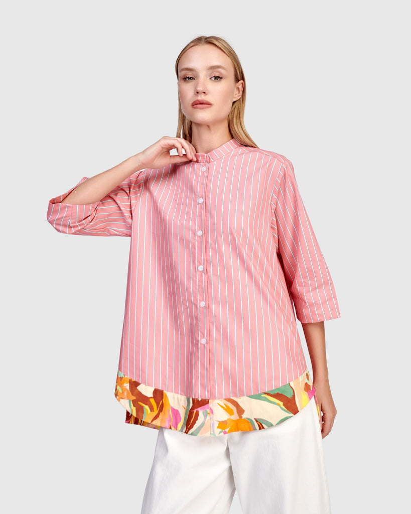 alembika-jasmine-collarless-shirt-bluse-blush image 1