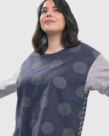 alembika-serendipity-tee-navy-3-4-arm-shirt image 3
