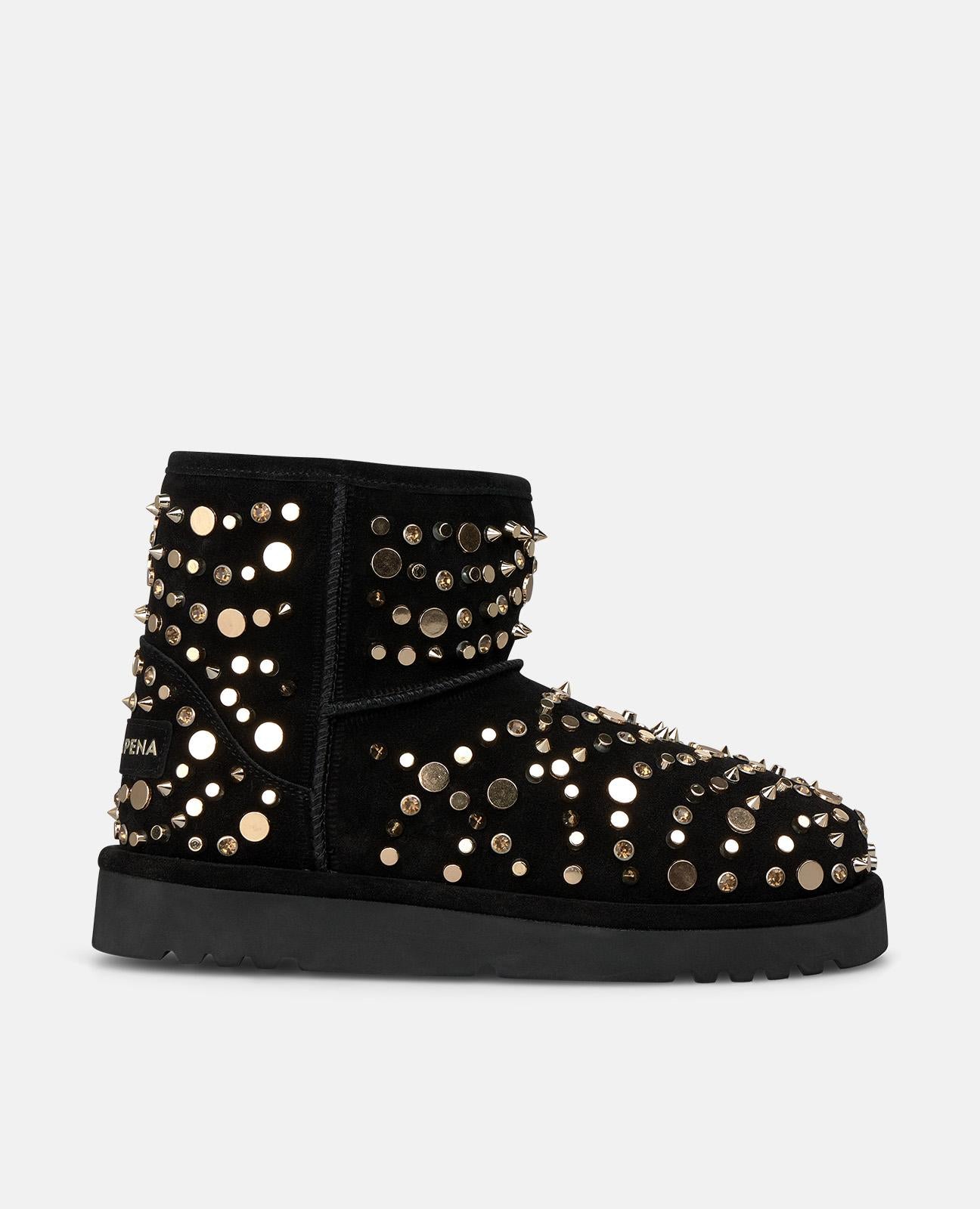 alma-en-pena-apr-s-ski-stiefeletten-schwarz-aus-velours-mit-nieten image 1