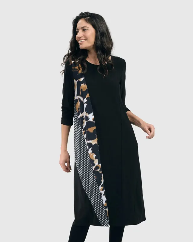 alembika-7td938l-tekbika-a-line-swing-dress-leopard-kleid image 1