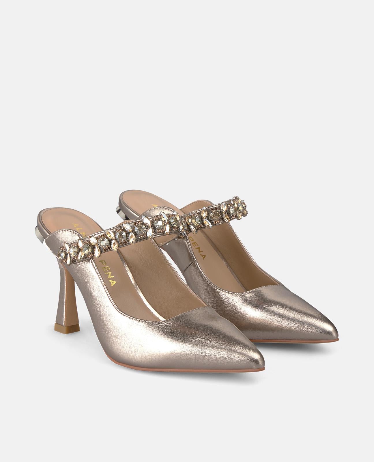 alma-en-pena-heeled-pumps-bronze-strass-riemen-9-cm image 2