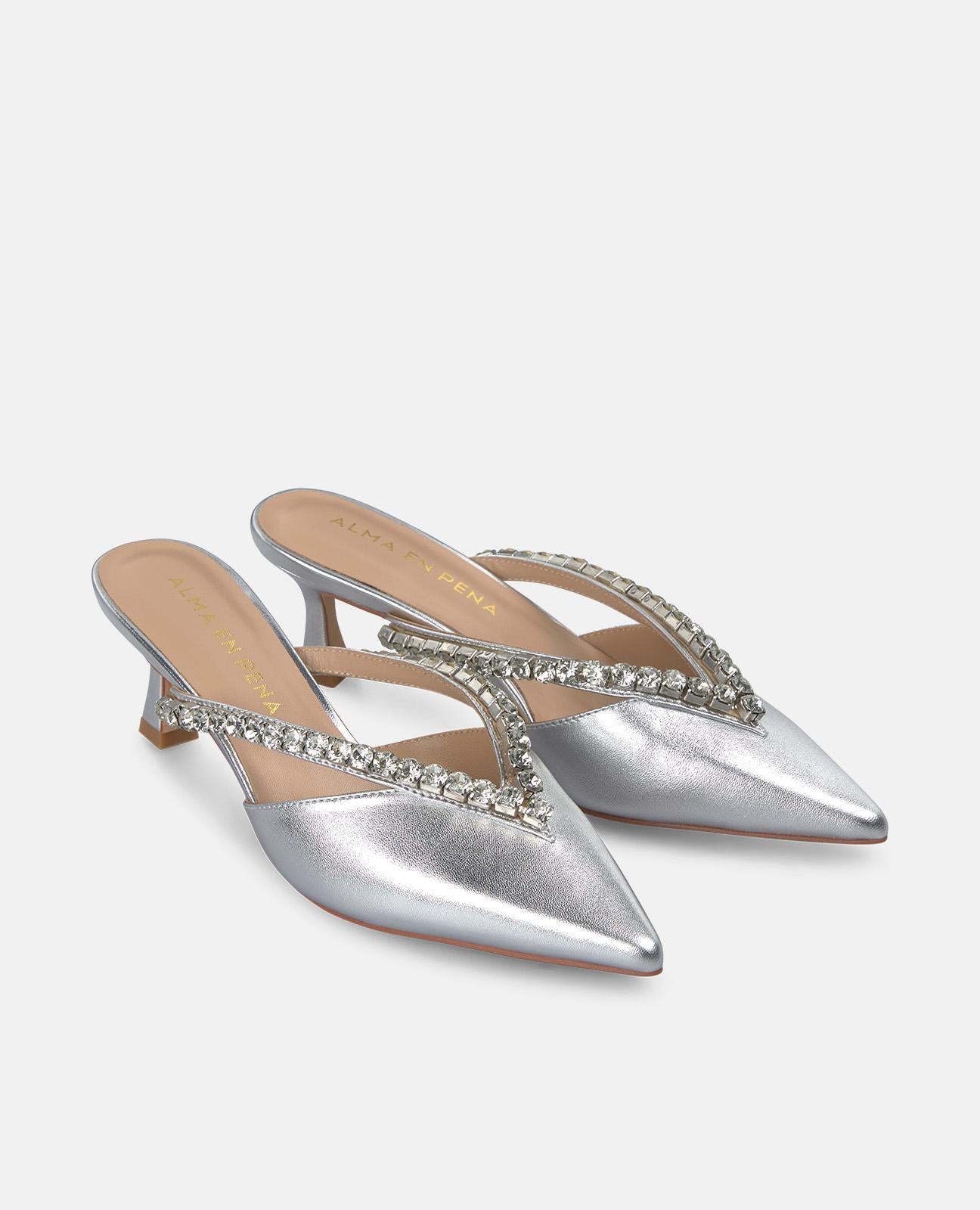 alma-en-pena-alfa-53810-kitten-mules-mit-strass-silber image 2