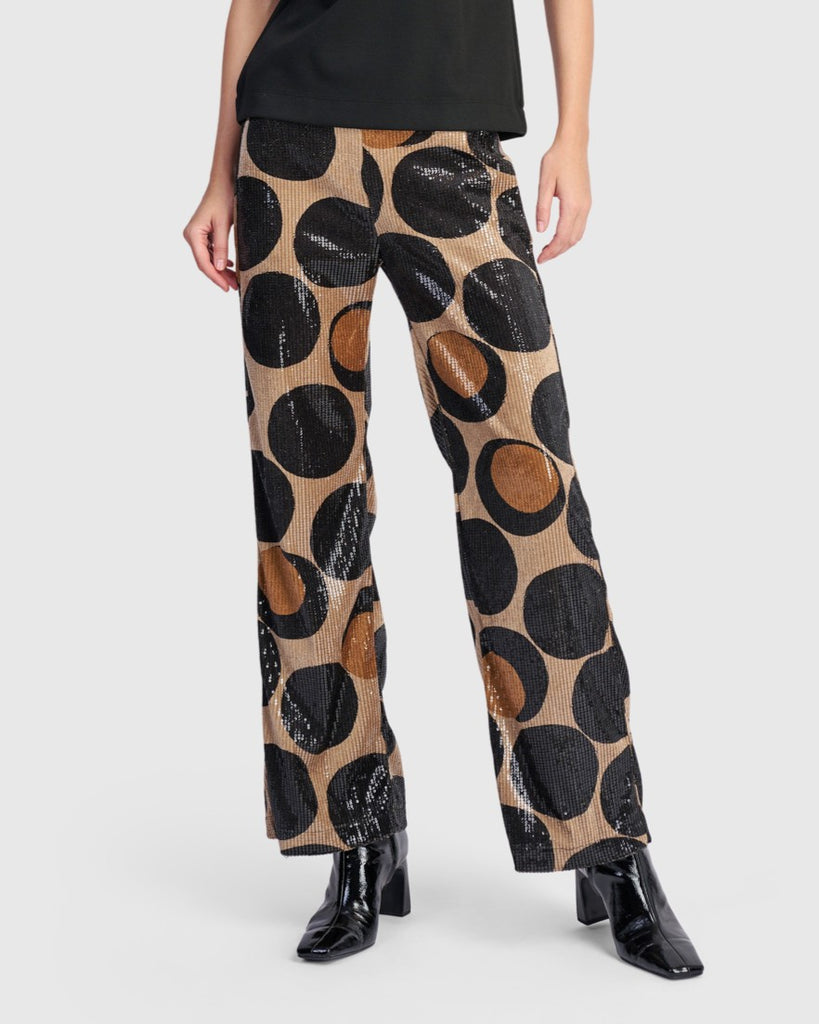 alembika-fizz-sequin-pants-eclipse-slim-flare-hose-mit-mini-pailletten image 1