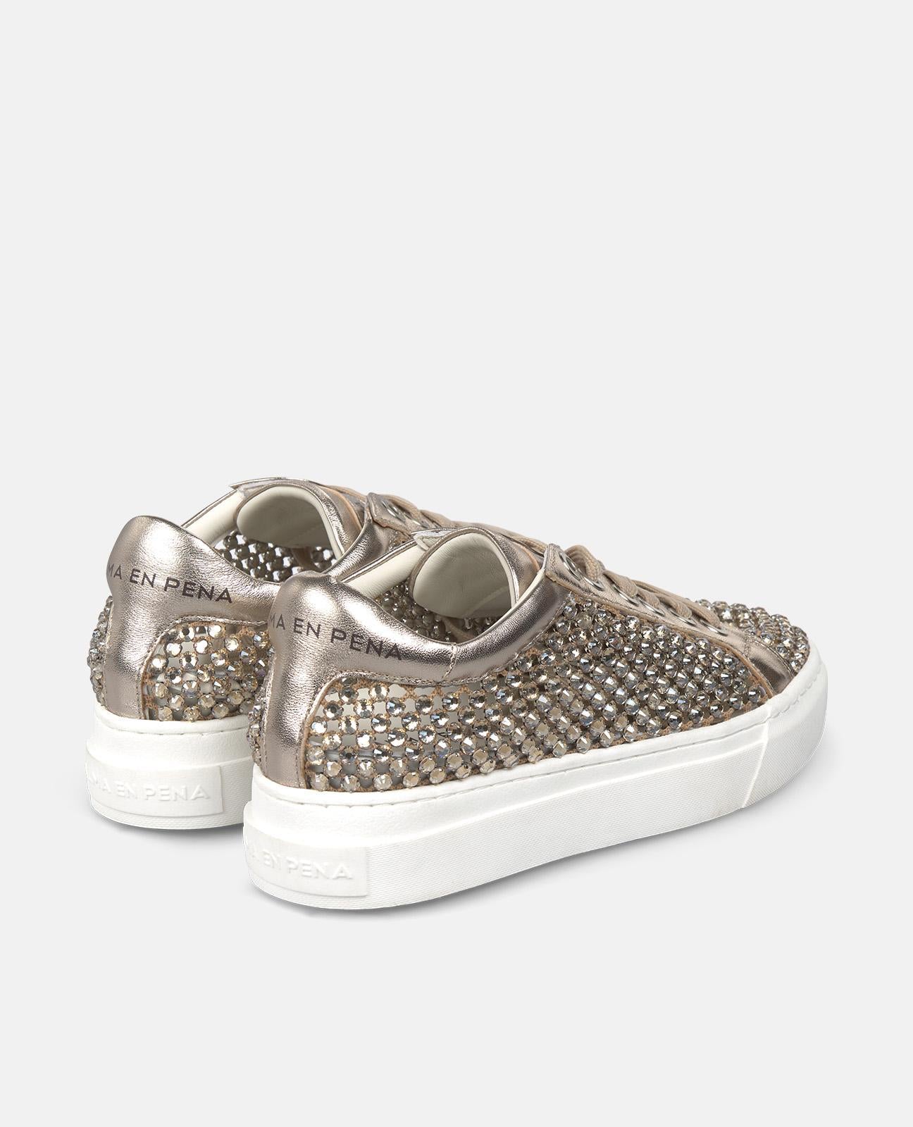 alma-en-pena-sports-damen-sneaker-bronze-mit-strass-plateau-3-5-cm image 3