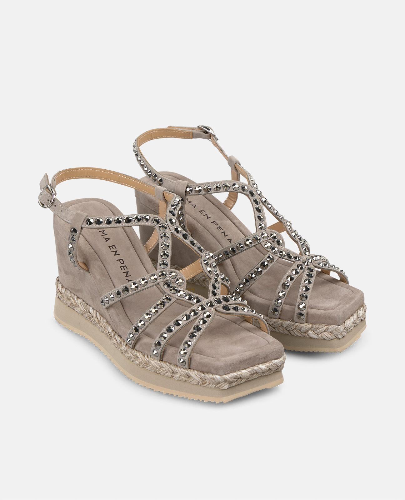 alma-en-pena-keilsandalen-square-toe-geflochtener-riemen-braun-9-8-cm image 2