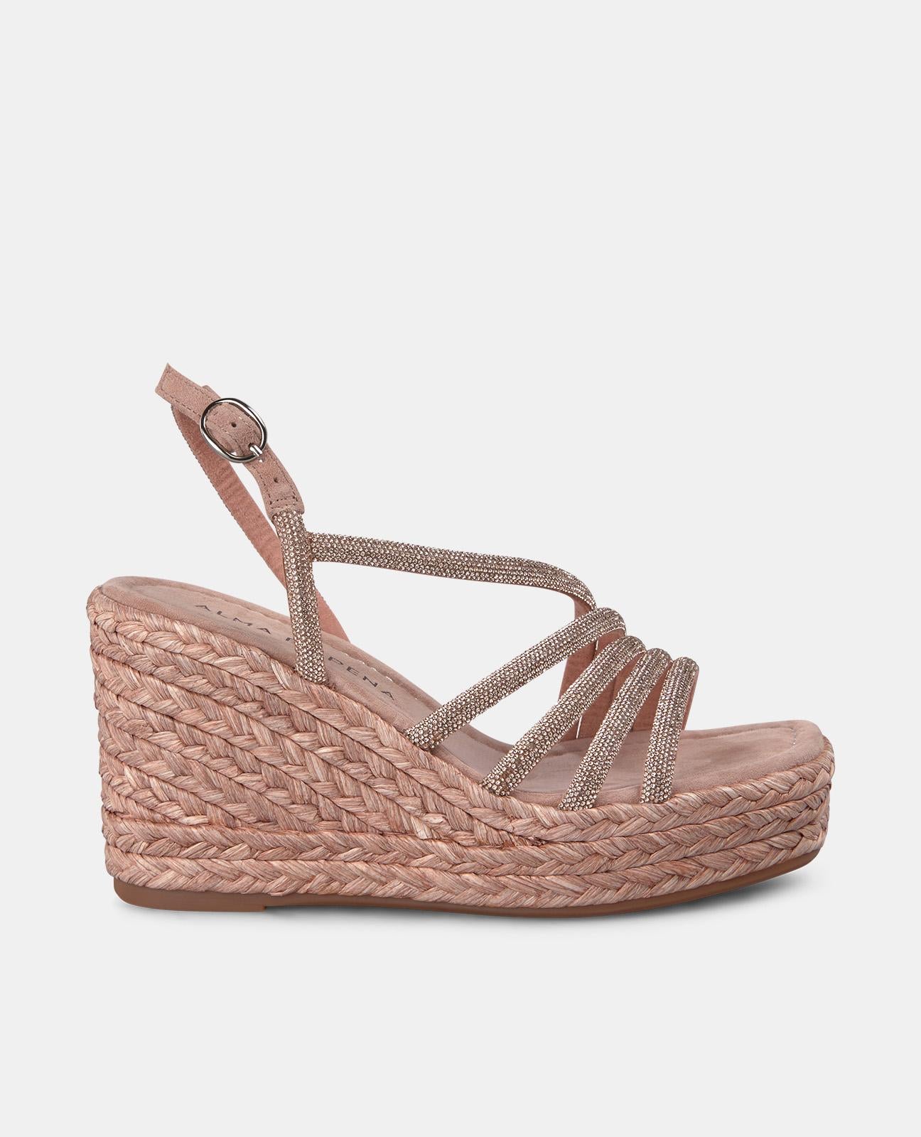 alma-en-pena-wedge-with-rhinestone-strips-keilsandalette-rosa-9-8-cm image 1