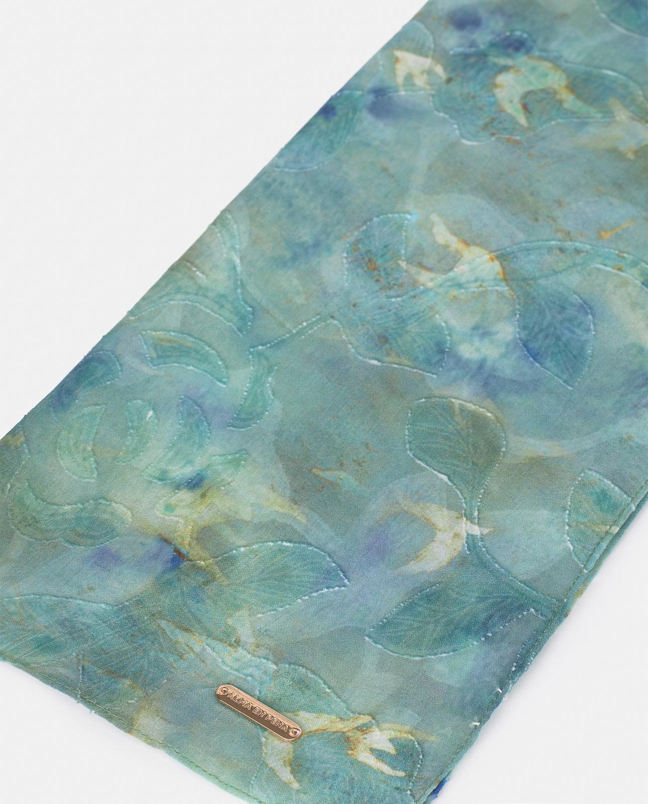 alma-en-pena-alfa-63349-chiffon-schal-jacquard-gaze-blumenprint-200-x-70-cm-blau image 3