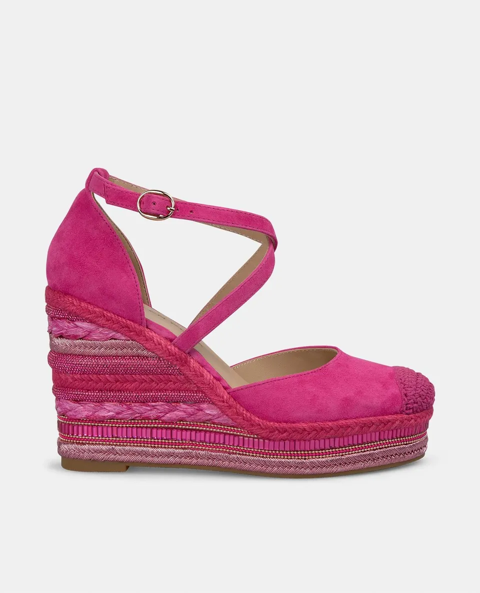 alma-en-pena-keilsandale-fuchsia-mit-flecht-und-strass-details-9-8-cm image 1