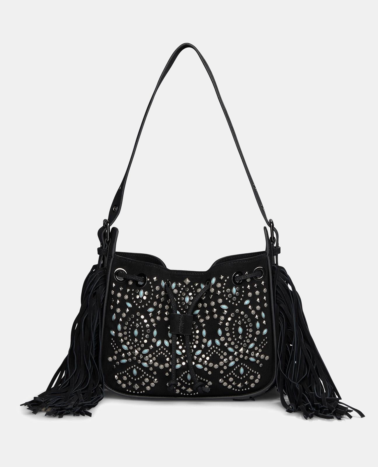 alma-en-pena-schultertasche-nieten-leder-schwarz-casual image 1