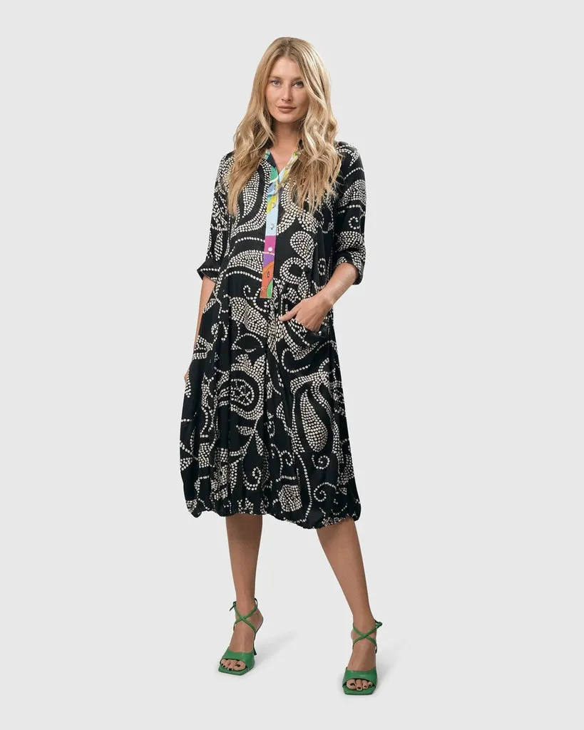 alembika-paisley-wonderful-dress-black-ivory image 1