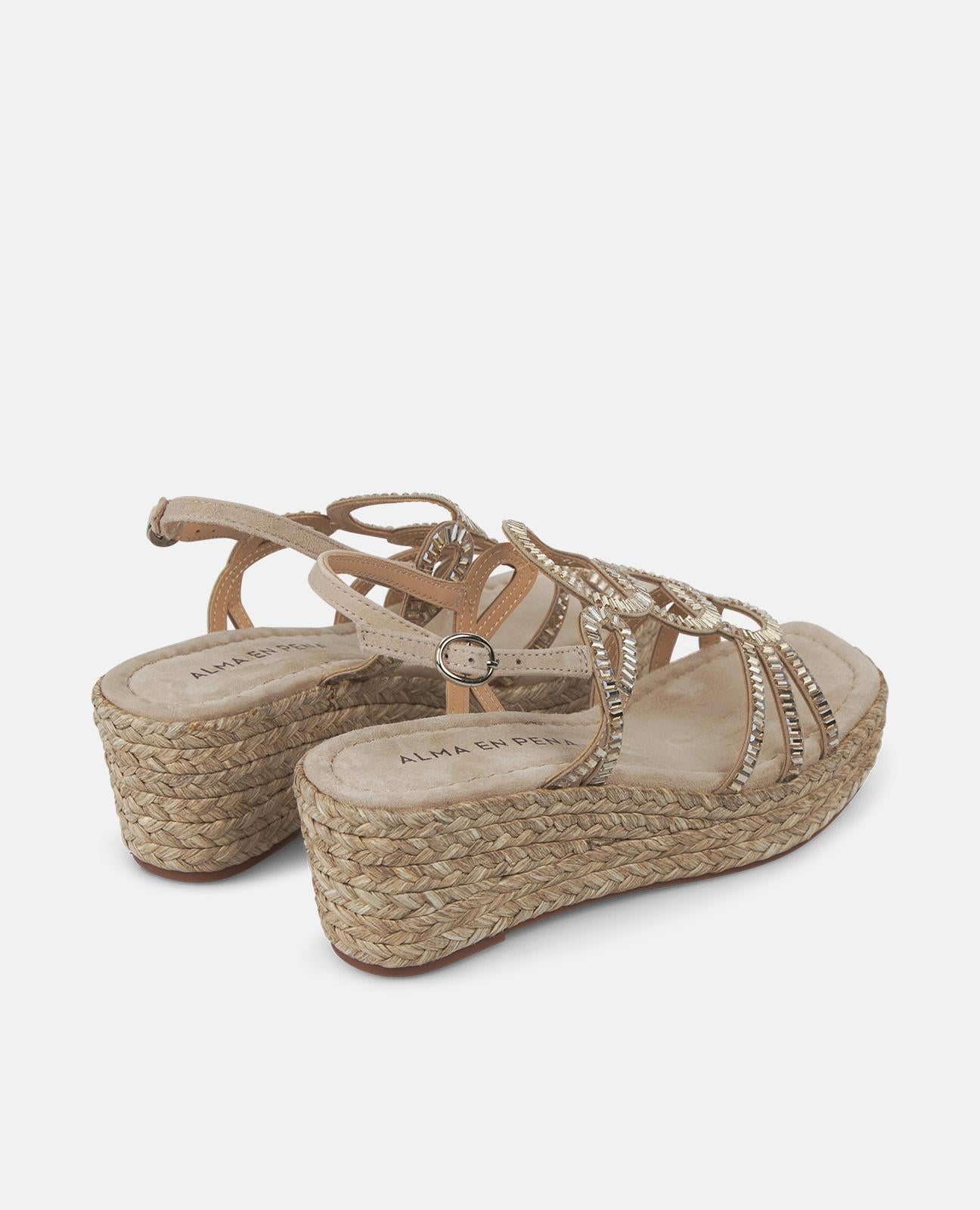 alma-en-pena-keilsandalen-grau-mit-glitzerriemen-5-cm image 3