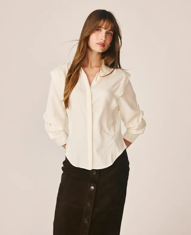 alma-en-pena-hemdbluse-mit-schulterfalten-wei image 1