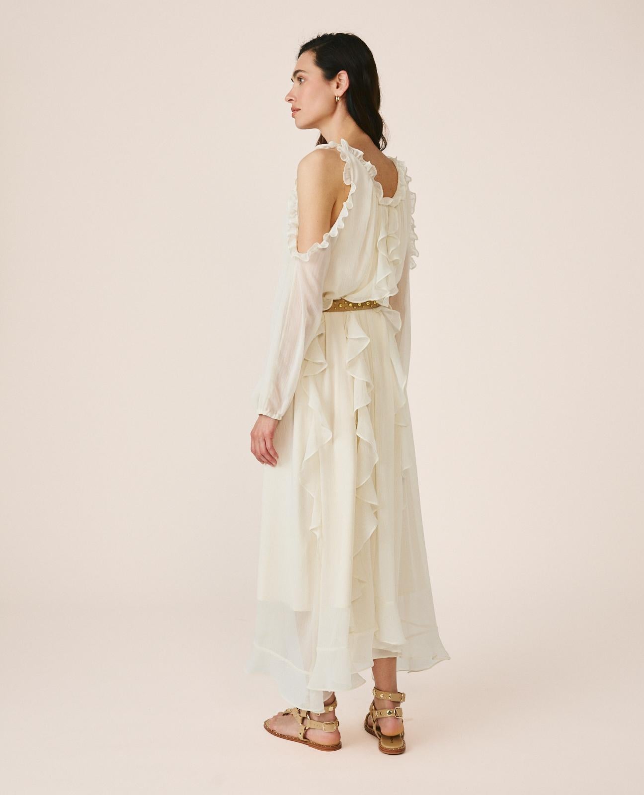 alma-en-pena-flowy-midi-dress-with-ruffles-r-schen-midikleid-off-shoulder-wei image 7