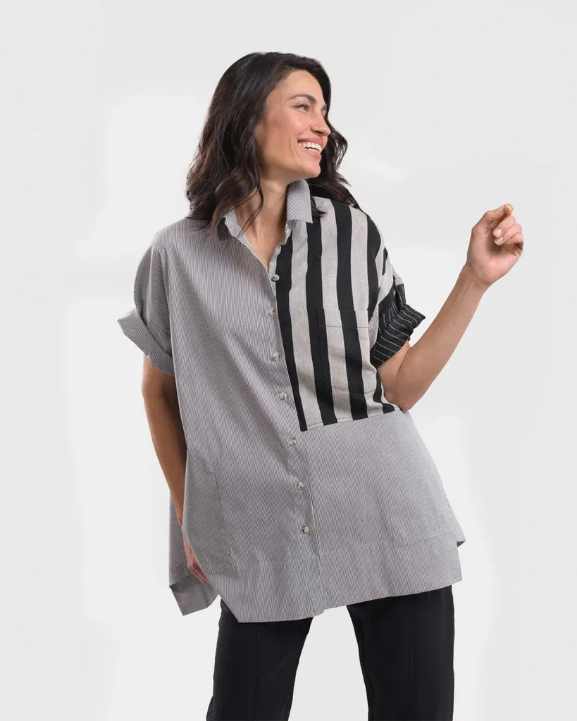 alembika-tao-trapeze-button-down-bluse-bars image 1