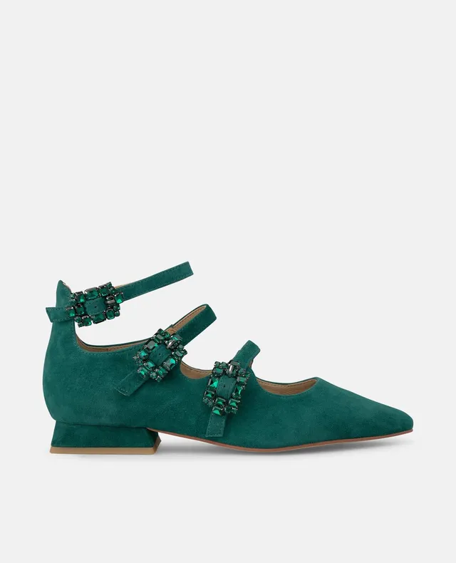 alma-en-pena-ballerina-spitz-mit-3-schmuckschnallen-2-cm-gr-n image 1