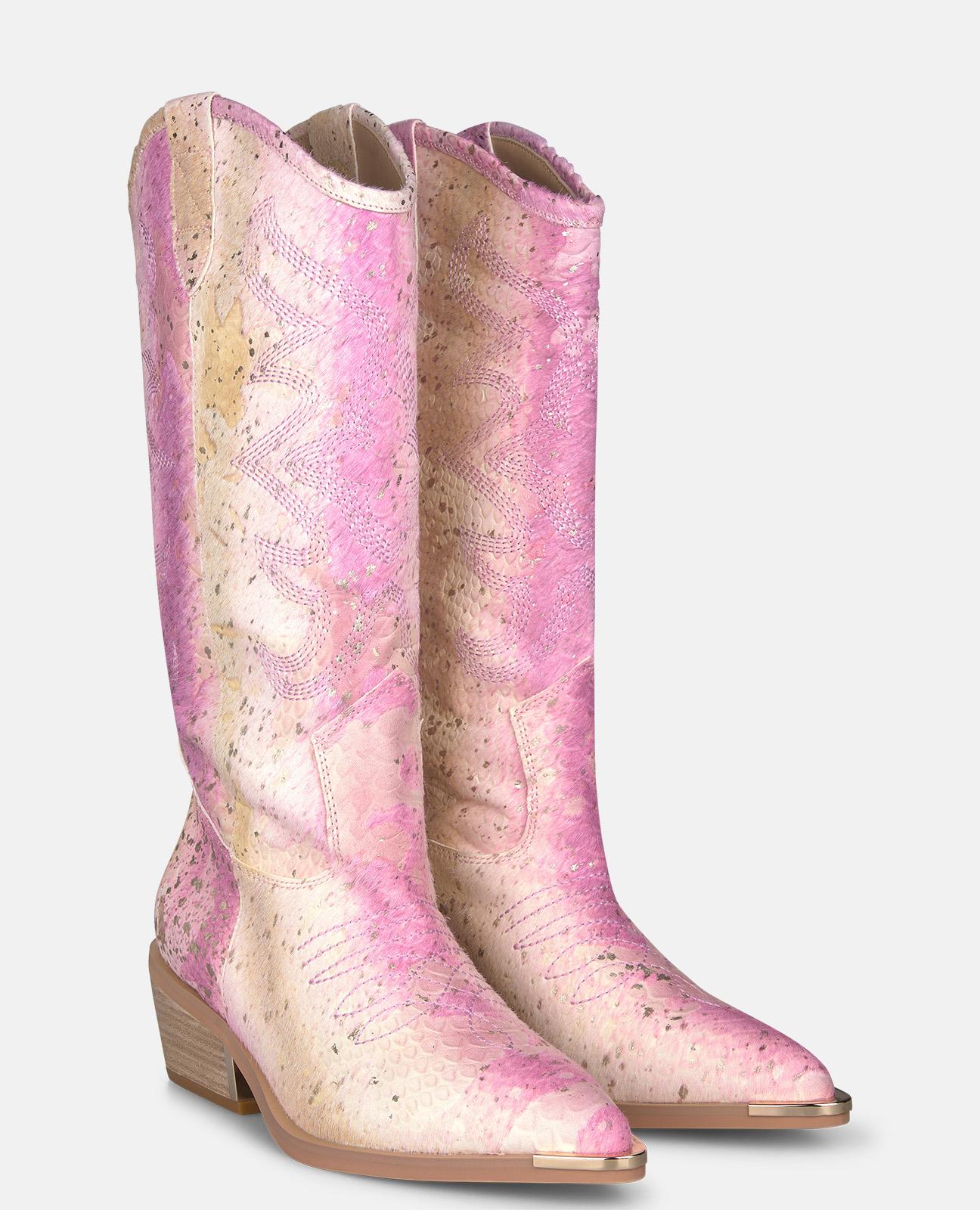 alma-en-pena-special-cowboy-boot-cowboystiefel-schlangenoptik-rosa-5-cm image 3