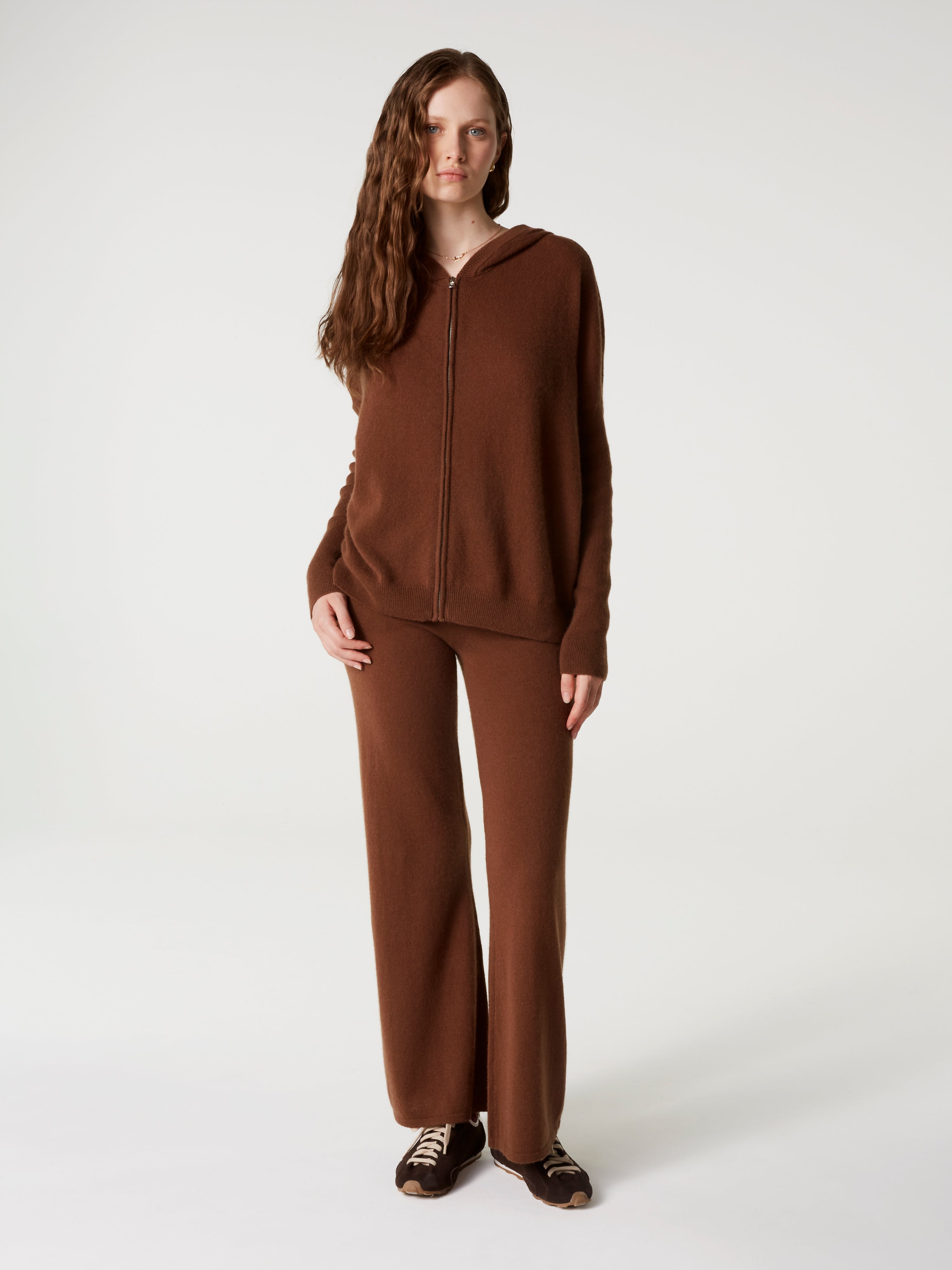 absolut-pantalon-anneli-damen-kaschmirhose-ausgestellt-braun-coffee image 2