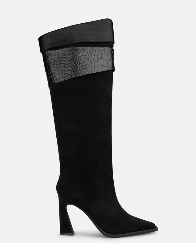 alma-en-pena-leather-boots-animal-print-kniehohe-lederstiefel-schwarz-9-cm image 1