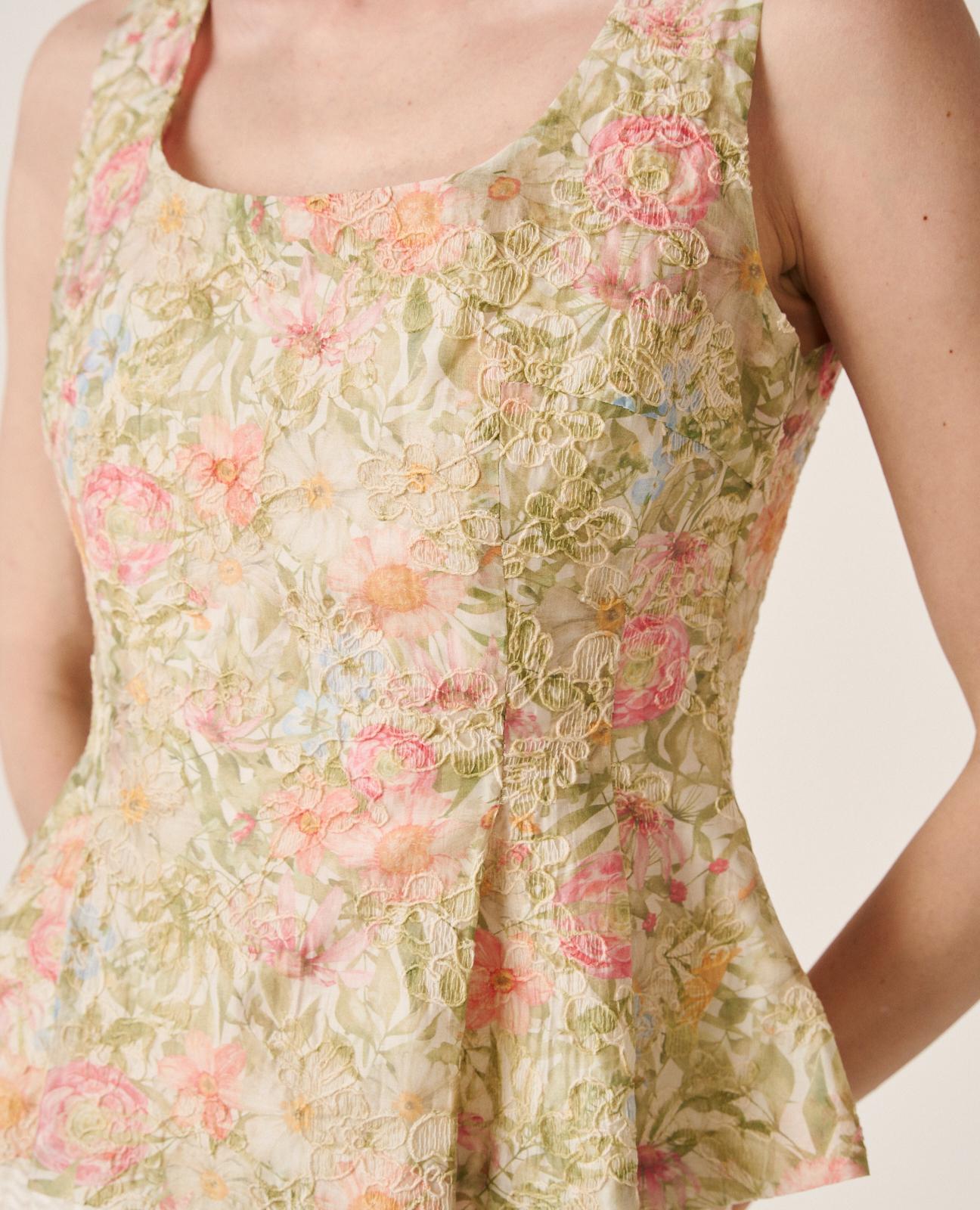 alma-en-pena-rmelloses-top-mit-blumendruck-und-peplum-gr-n image 8