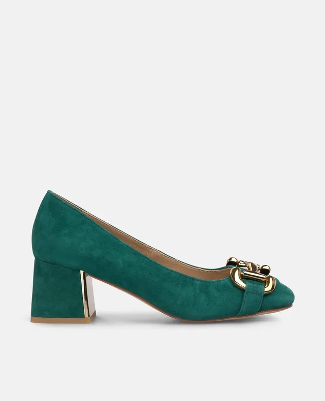 alma-en-pena-pumps-mit-metall-steigb-gel-gr-n-square-toe-6-cm-absatz image 1