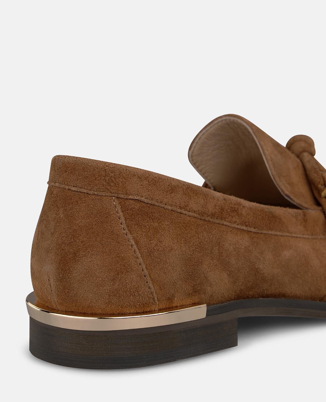 alma-en-pena-loafer-aus-veloursleder-mit-schleife-braun image 4