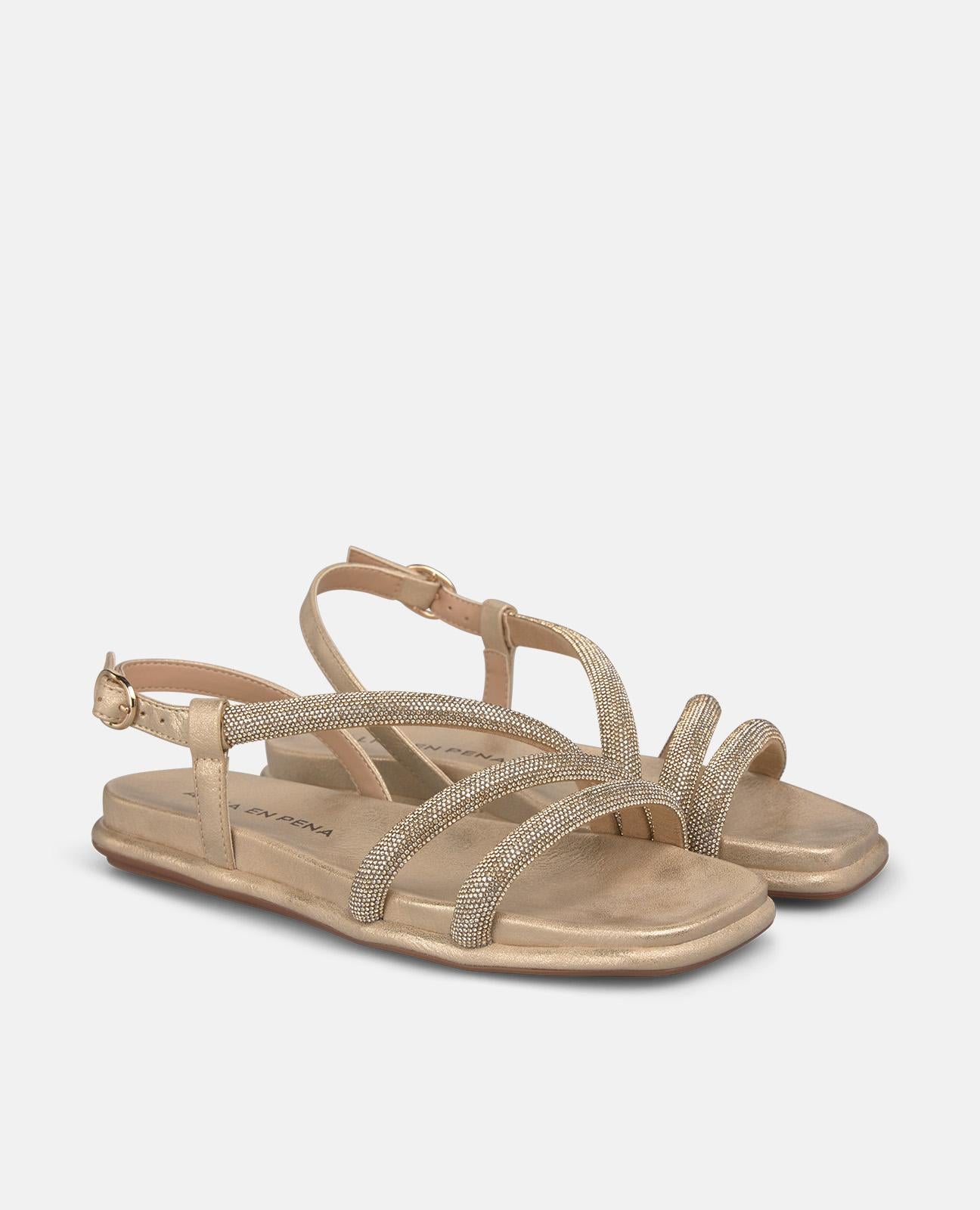 alma-en-pena-flat-sandal-flache-sandale-gold-metallic-2-cm image 2