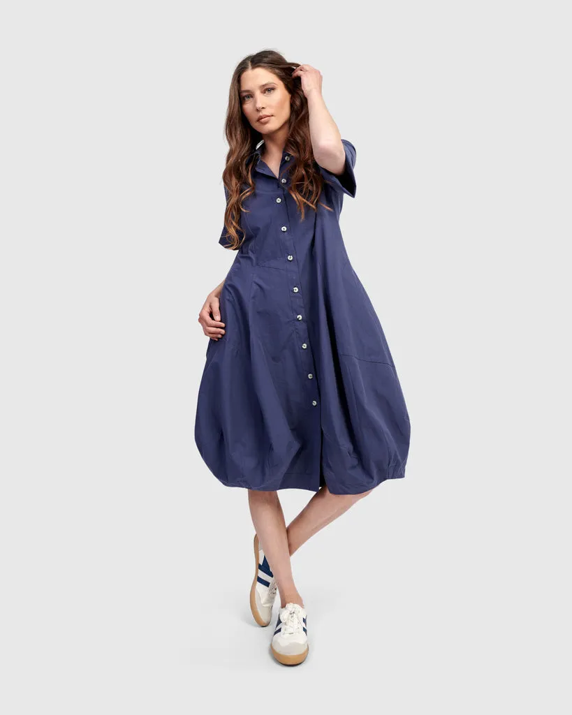 alembika-barb-cotton-shirtdress-damen-kleid-navy image 1