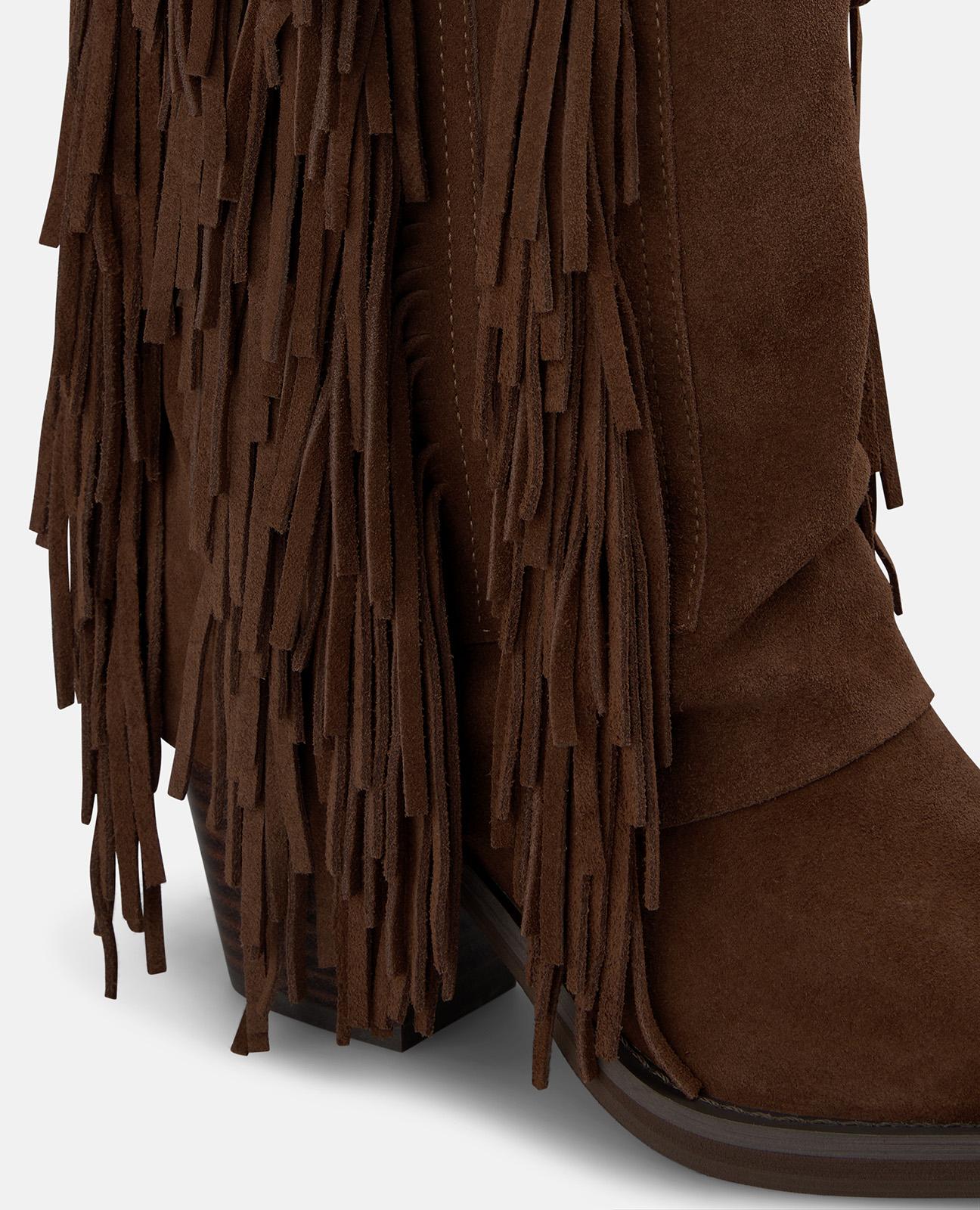 alma-en-pena-cowboy-boots-wildleder-fransen-camel image 4