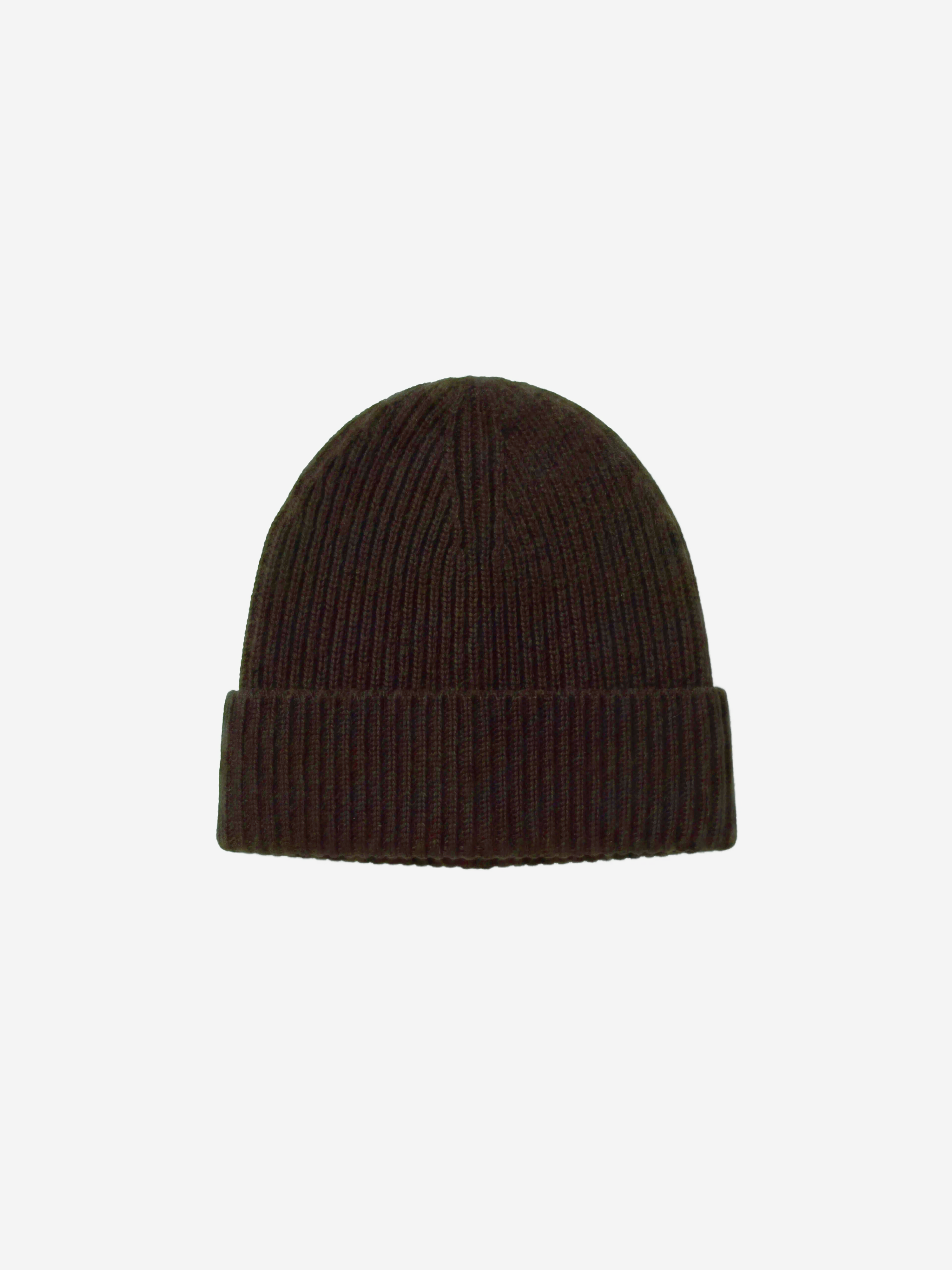 absolut-maeve-beanie-100-kaschmir-gerippt-mit-umschlag-braun-brownie image 1