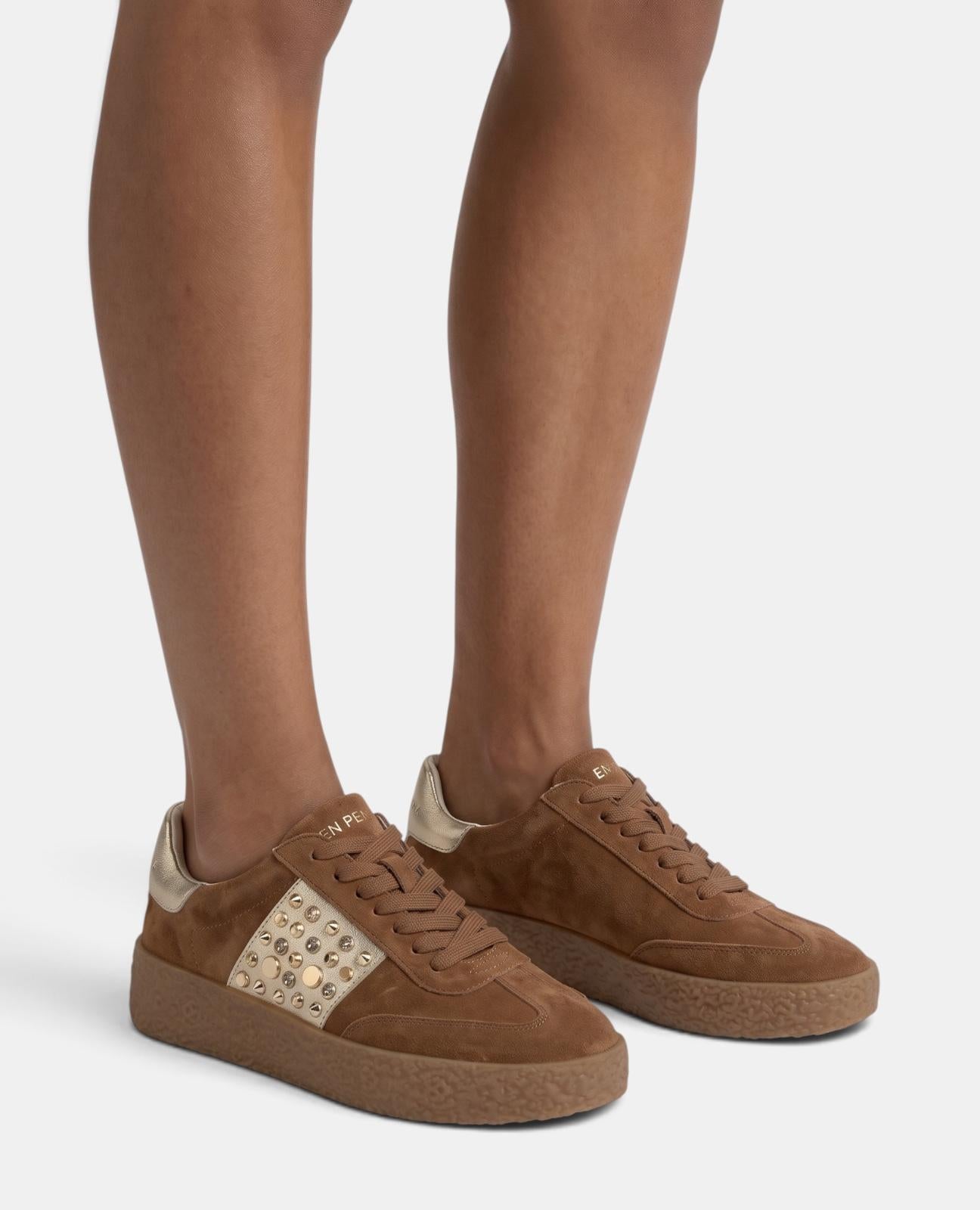 alma-en-pena-sneaker-suede-mit-strass-braun image 5