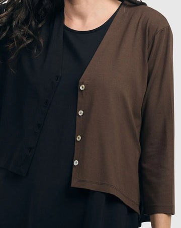alembika-essential-2-tone-crop-cardigan-coffee image 4