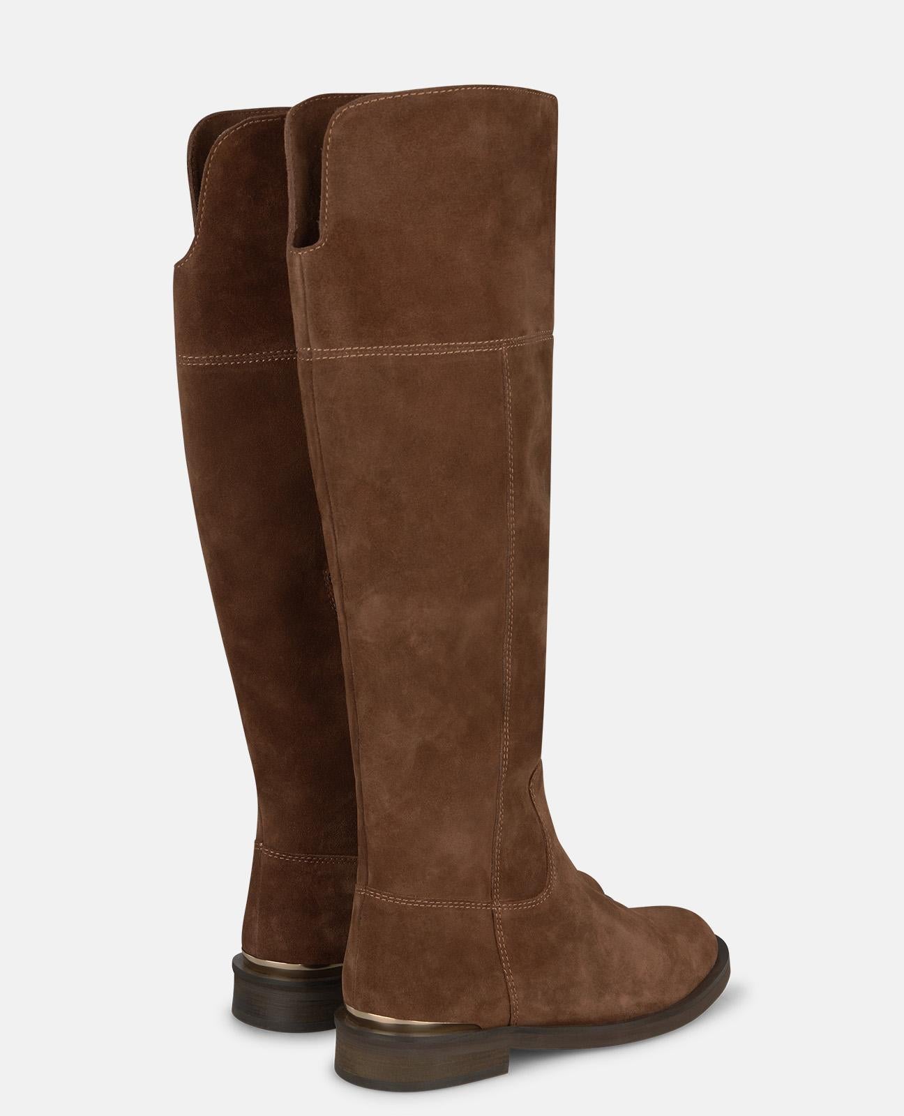 alma-en-pena-flat-suede-boots-flache-stiefel-camel image 3