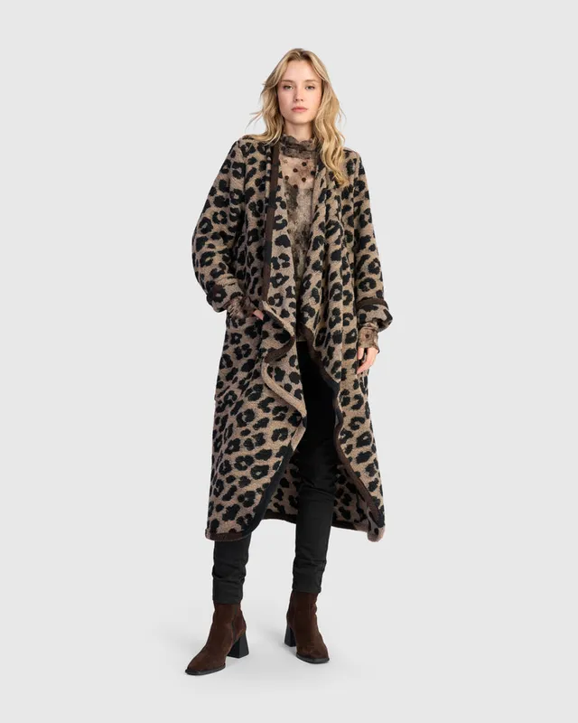 alembika-sable-cozy-draped-coat-leopard image 1