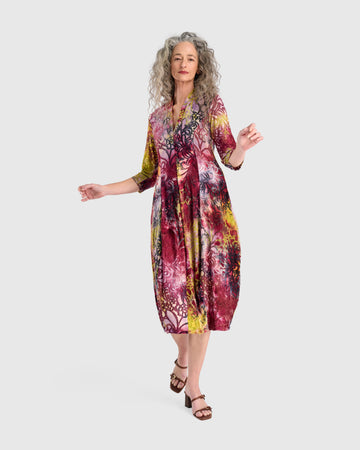 alembika-confetti-cocoon-dress-damen-kleid-raspberry-gold image 4
