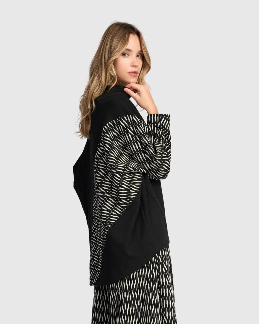 alembika-cadence-funnel-pullover-schwarz-zebra image 1
