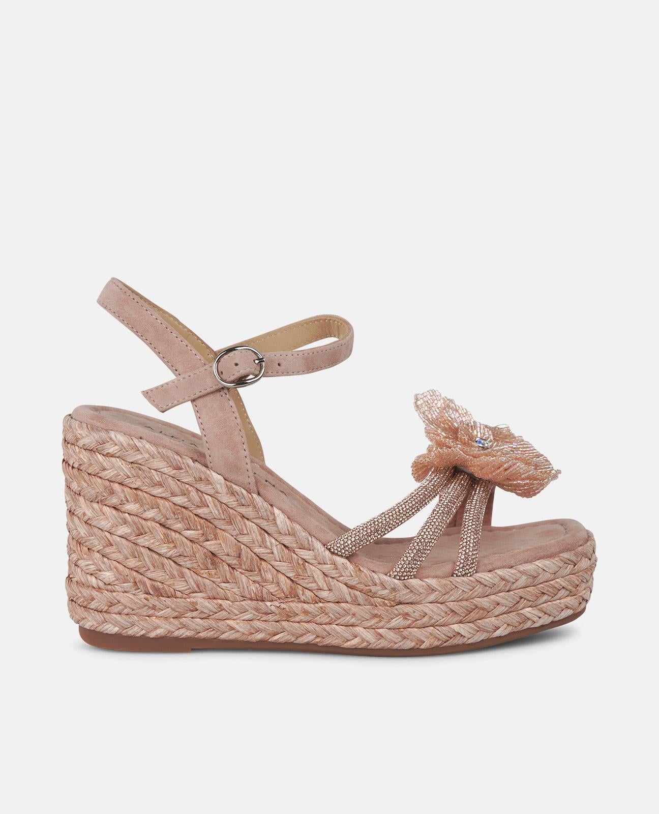 alma-en-pena-rhinestone-flower-wedge-keilsandale-rosa image 1