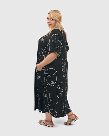 alembika-ayla-trapeze-midi-kleid-faces image 8