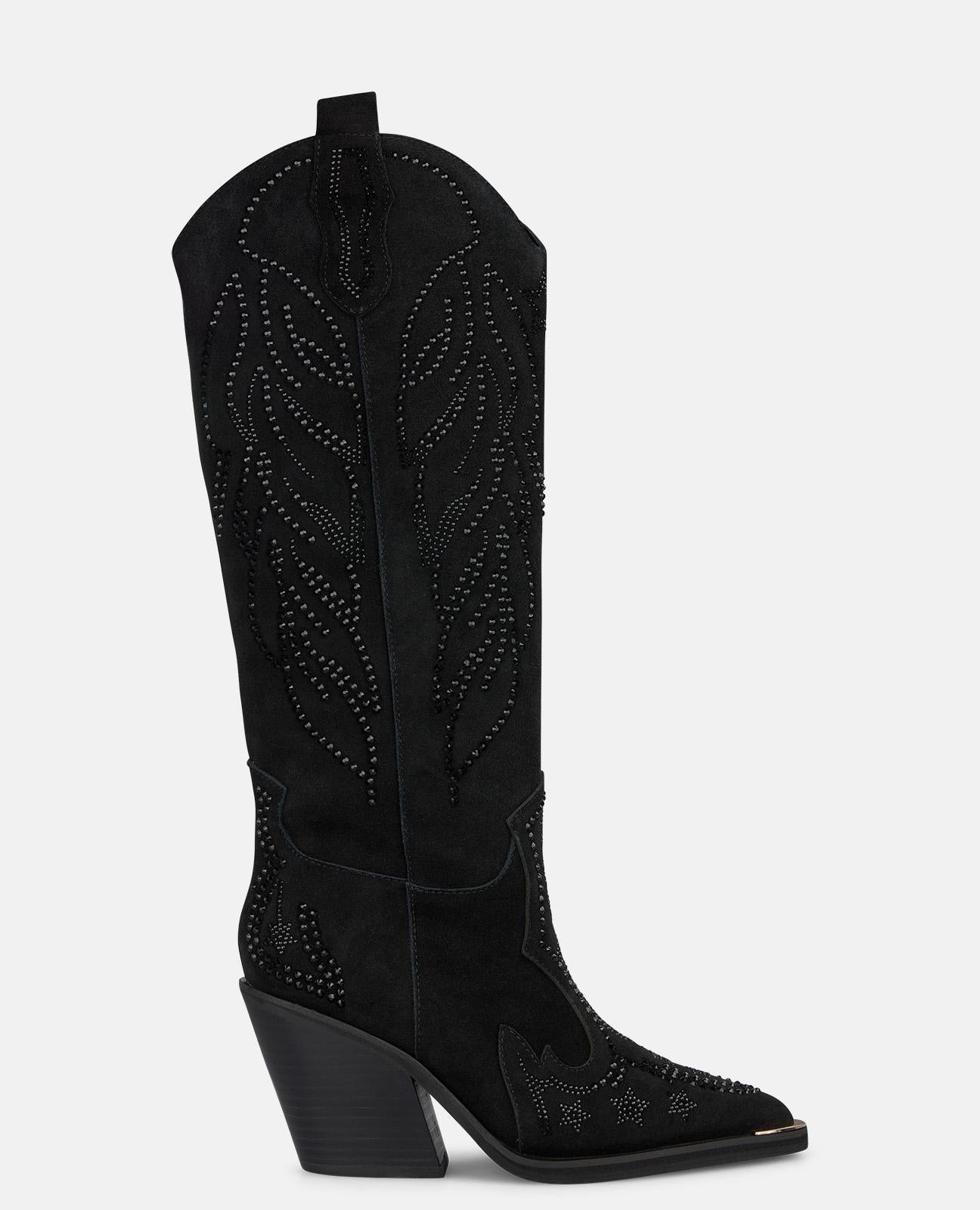 alma-en-pena-cowboy-stiefel-schwarz-velours-8-cm-absatz image 1