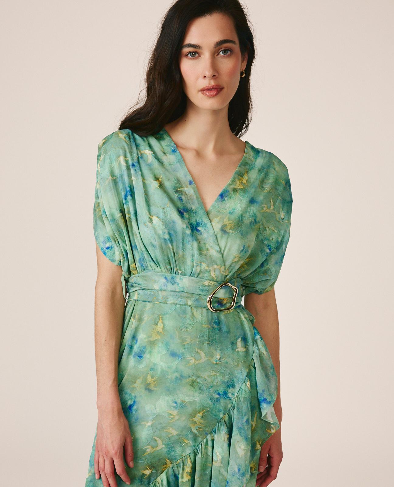 alma-en-pena-maxikleid-mit-kurzarm-gr-n-bedruckt image 6