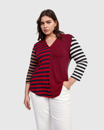 alembika-theodora-v-ausschnitt-top-stripes image 2