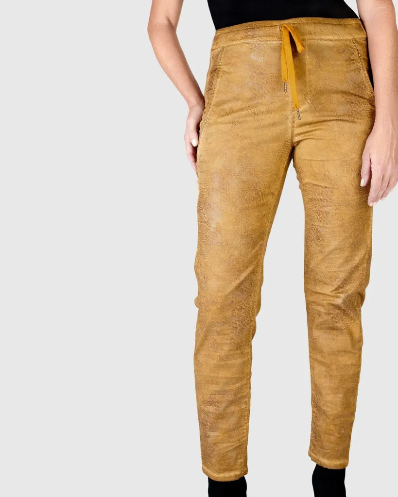 alembika-crocodile-iconic-stretch-jeans-ochre image 1